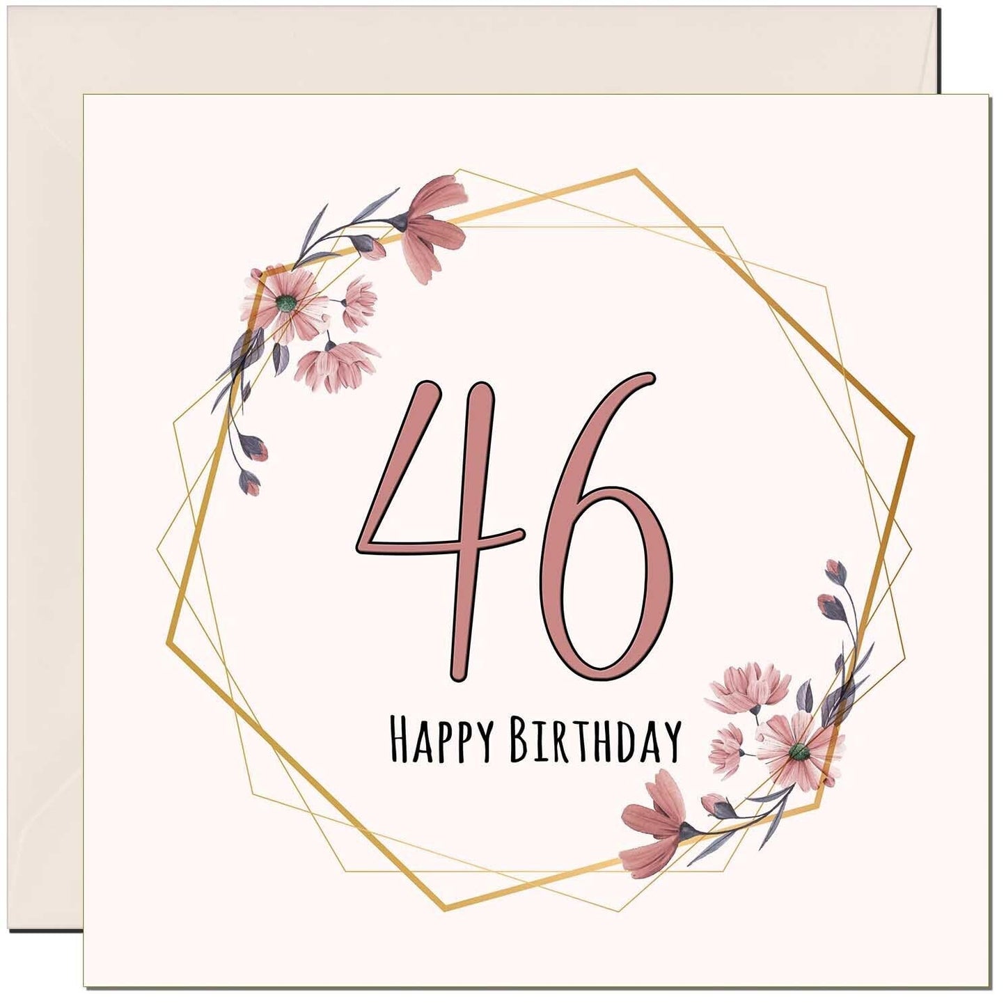 Floral Birthday Card for Women Elegant Beautiful