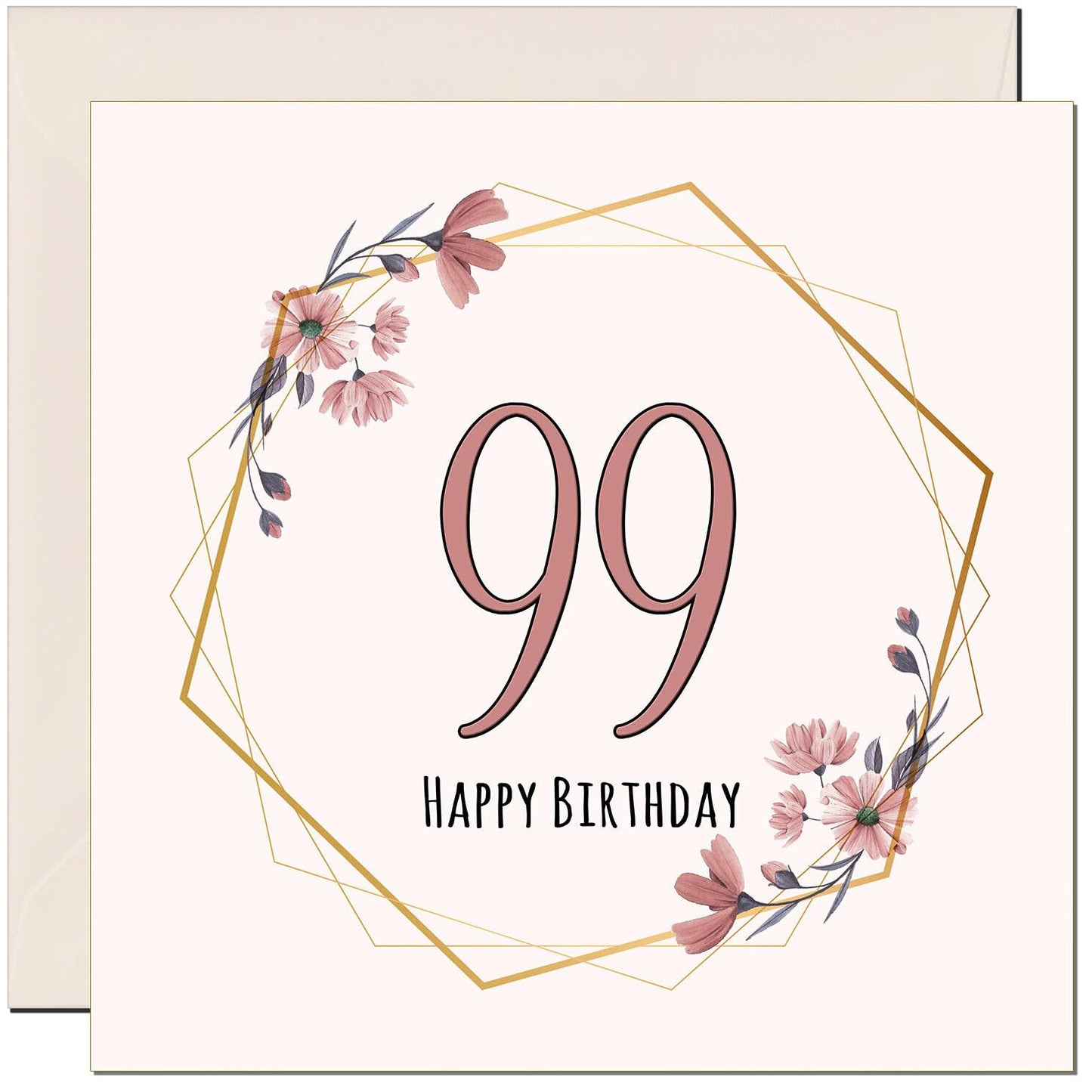 Floral Birthday Card for Women Elegant Beautiful