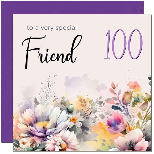 Friend Birthday Card - Purple Floral Womens Friendship
