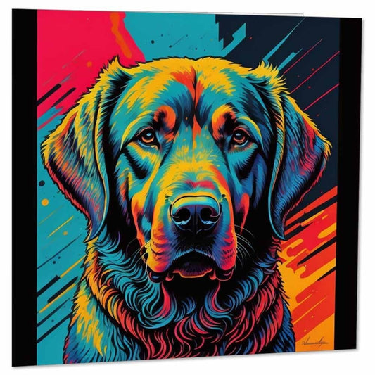 Labrador Dog Art Greeting Birthday Card Labrador illustration 145 x 145mm