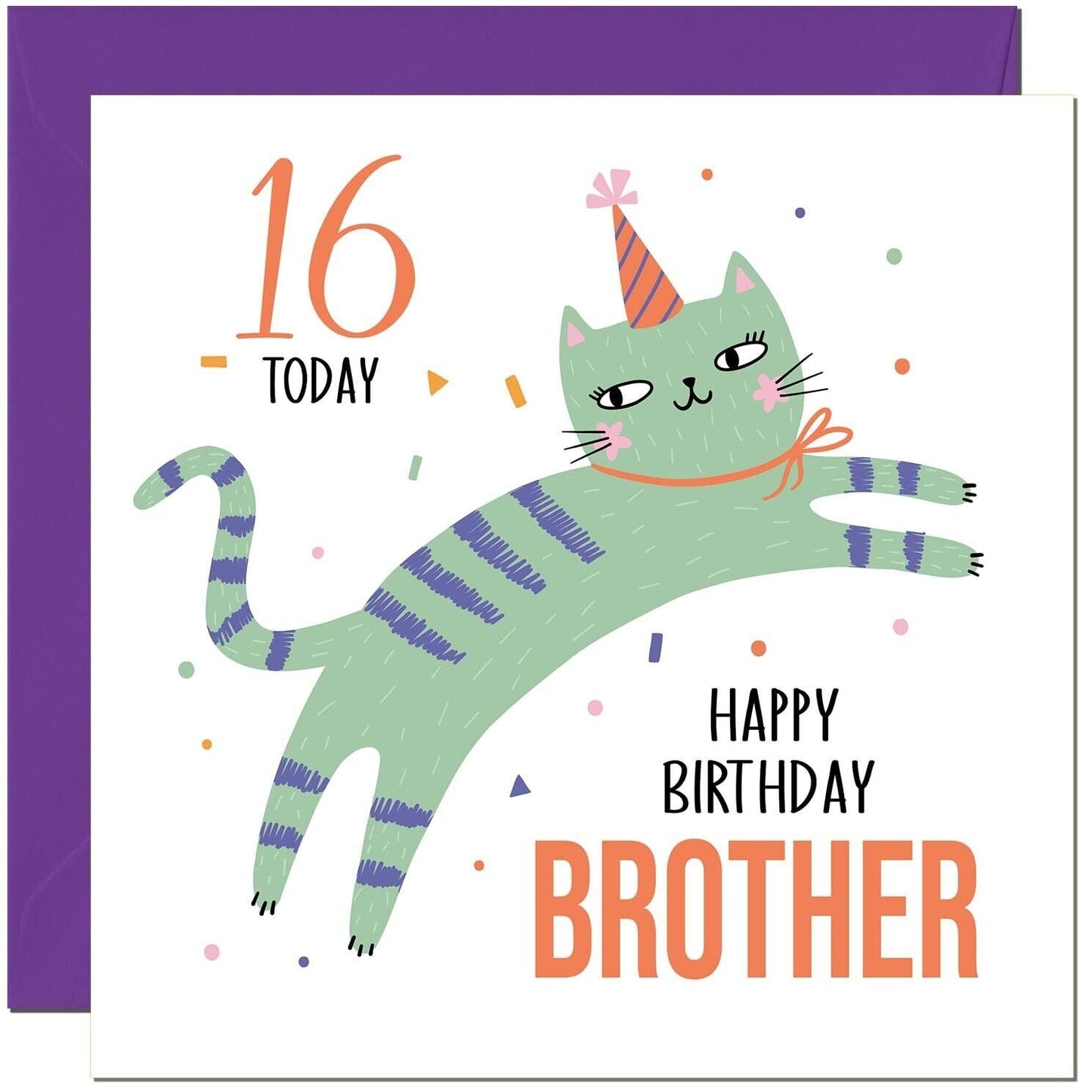 Brother Birthday Card for Kids Cat Cute Brothers