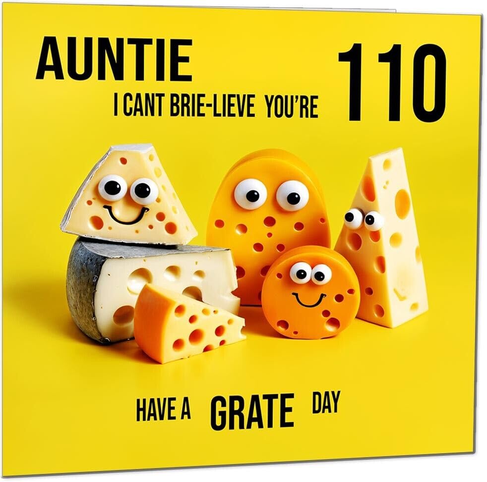 Aunts funny Birthday Card for Aunt - Cheese Pun Funny Aunties