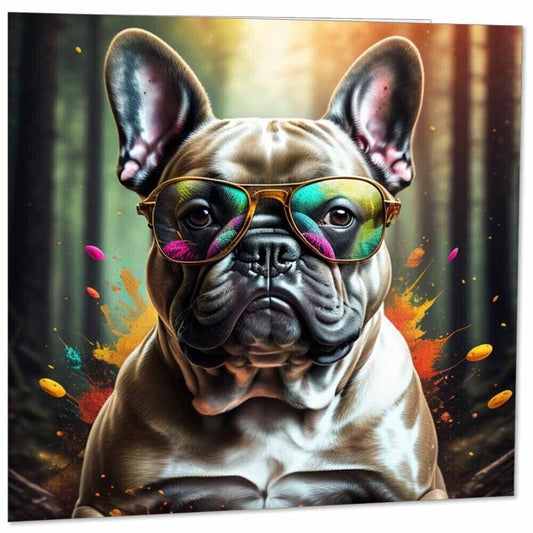 Funny French Bulldog Greeting Card - 145mm x 145mm