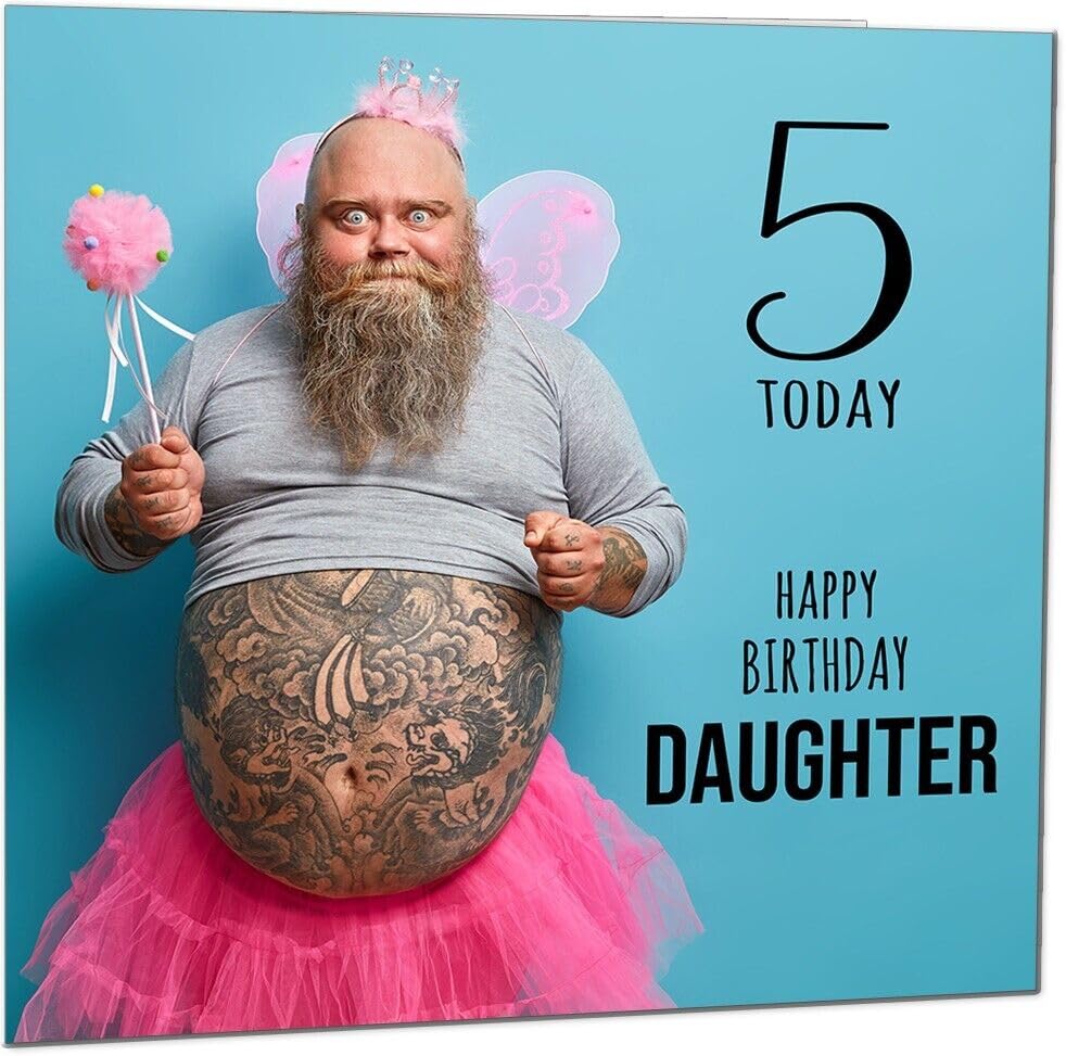 Daughter Funny Birthday Card - Bearded Man Joke Funny Daughters