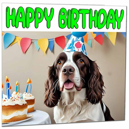 English Springer Spaniel Birthday Card - Fun Dog Birthday Card 145 x 145mm