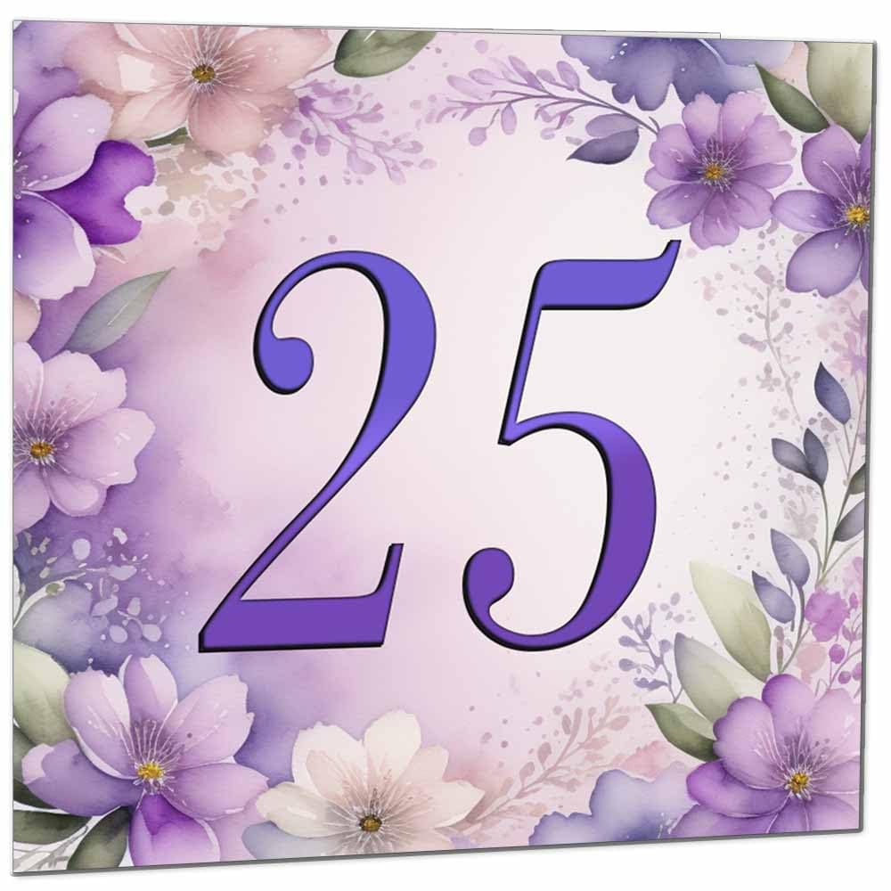 Birthday Card for Women - Purple Floral 80th Birthday Cards for year old woman Ladies Grandma Nan Aunt Mum Sister Mom Friend