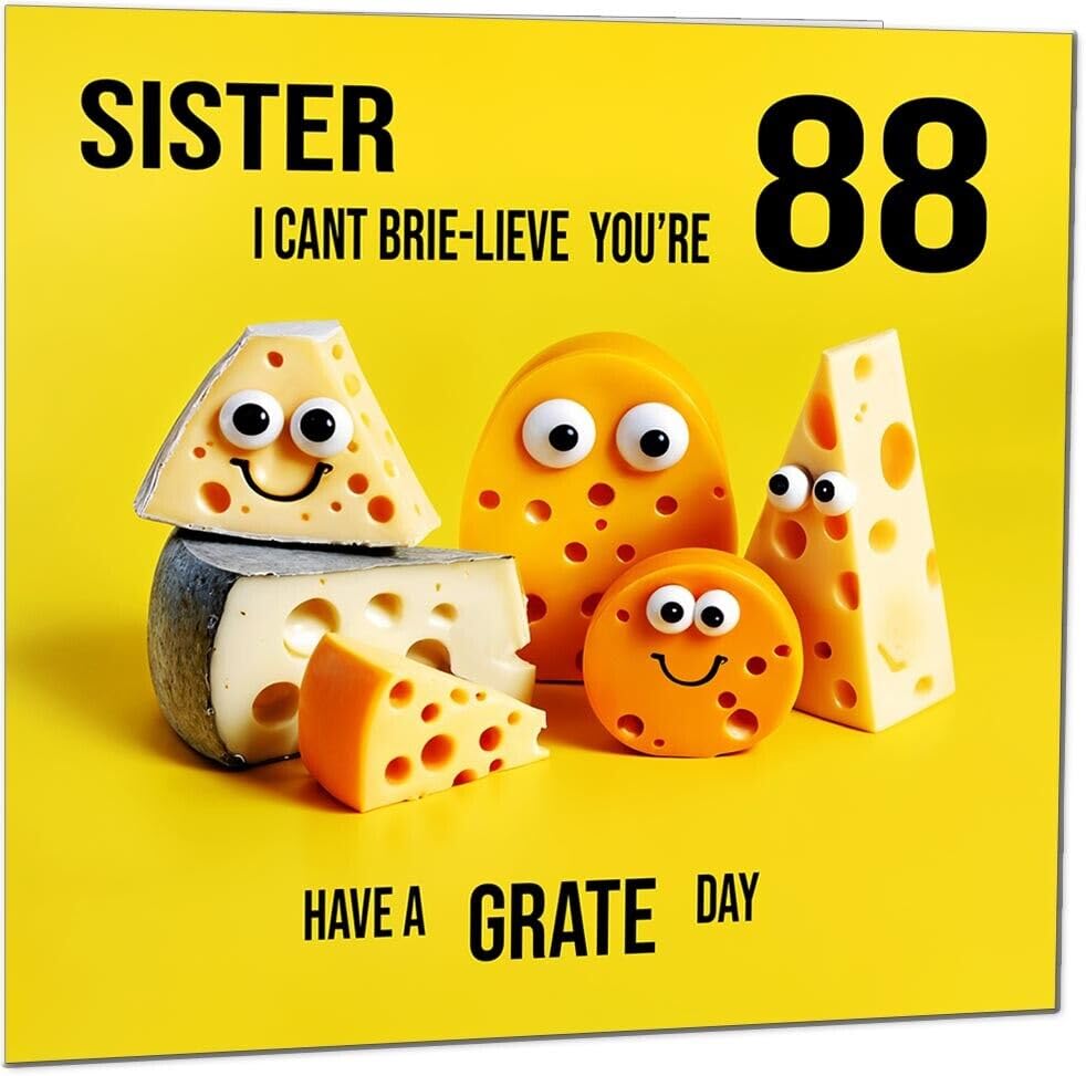 Sister Birthday Card - Cheese Pun Funny Sisters
