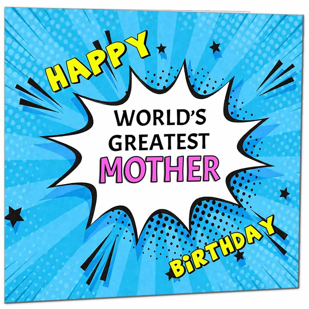 Wife Birthday Card - World's Greatest - Comic Book Pop Art Style Birthday Card for Wife