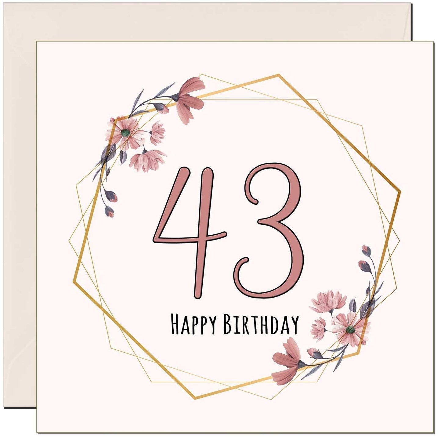 Floral Birthday Card for Women Elegant Beautiful