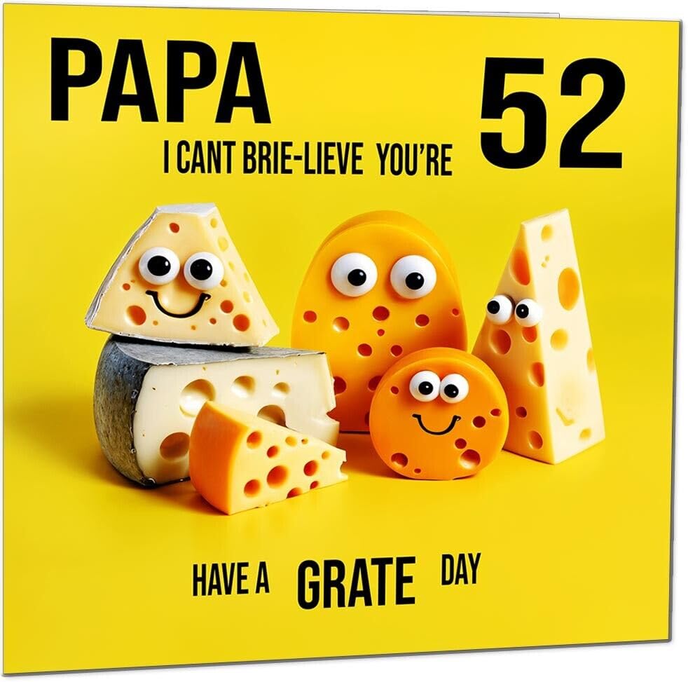 Papa funny Birthday Card for Papa - Cheese Pun Funny Papa's