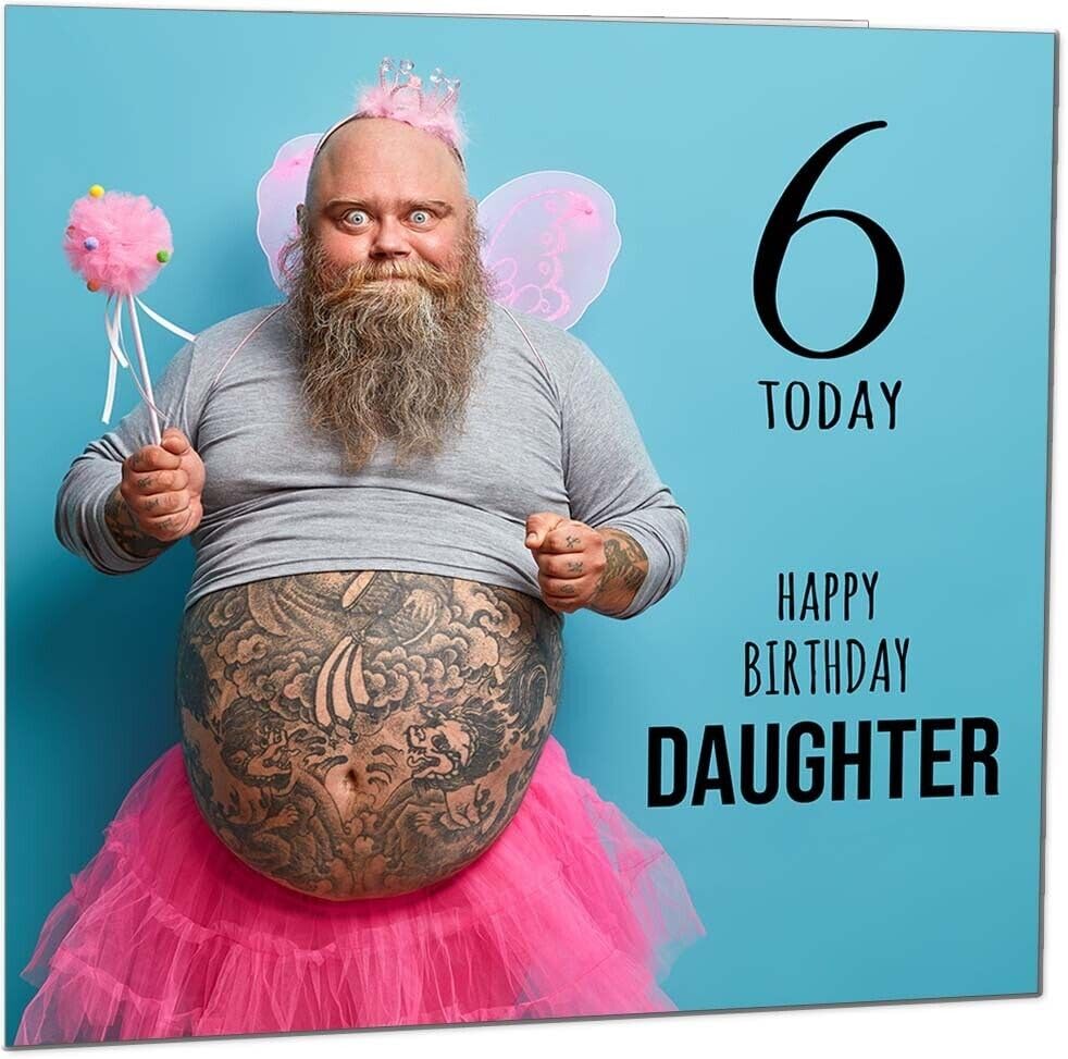 Daughter Funny Birthday Card - Bearded Man Joke Funny Daughters