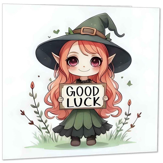 Good Luck Card for Ladies Cute New Job Card, Colleague leaving card 145x145mm