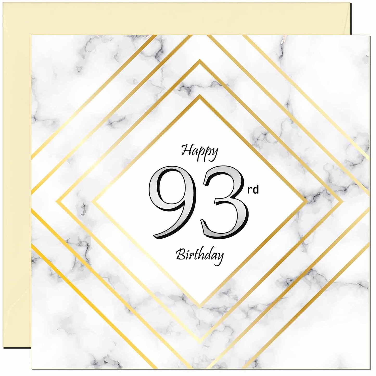 Birthday Card for Men Women - White Marble Gold - Birthday Cards for 59 year old Man FIfty Nine, Fifty Ninth Dad Grandad Grandpa Uncle Bday Gift Nan Mum Aunt