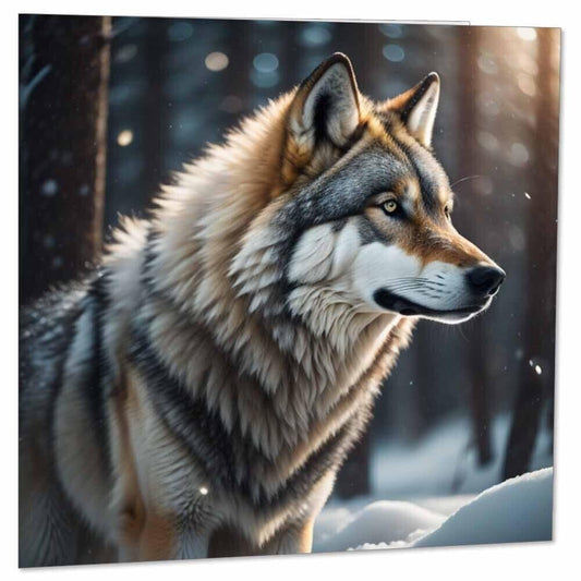 Wolf Greeting Card - Wolf Birthday Card 145 x 145mm