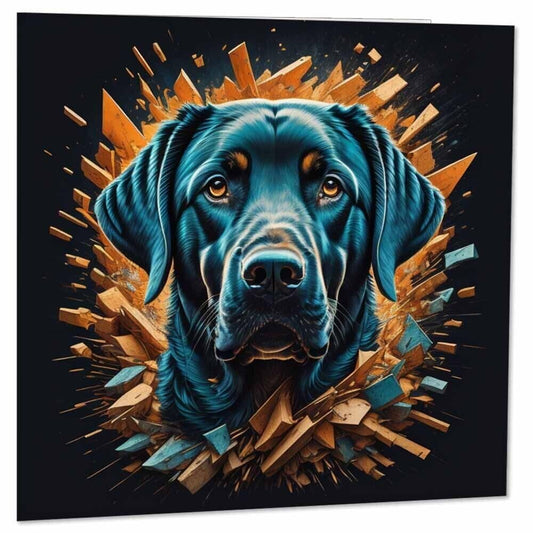 Labrador Greeting Card Artistic Black Labrador Birthday Card 145 x 145mm