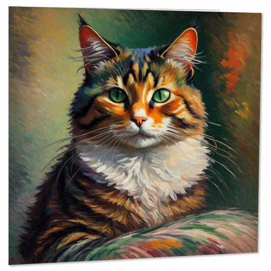 Cat Greeting Card Cat Art illustration 145mm x 145mm