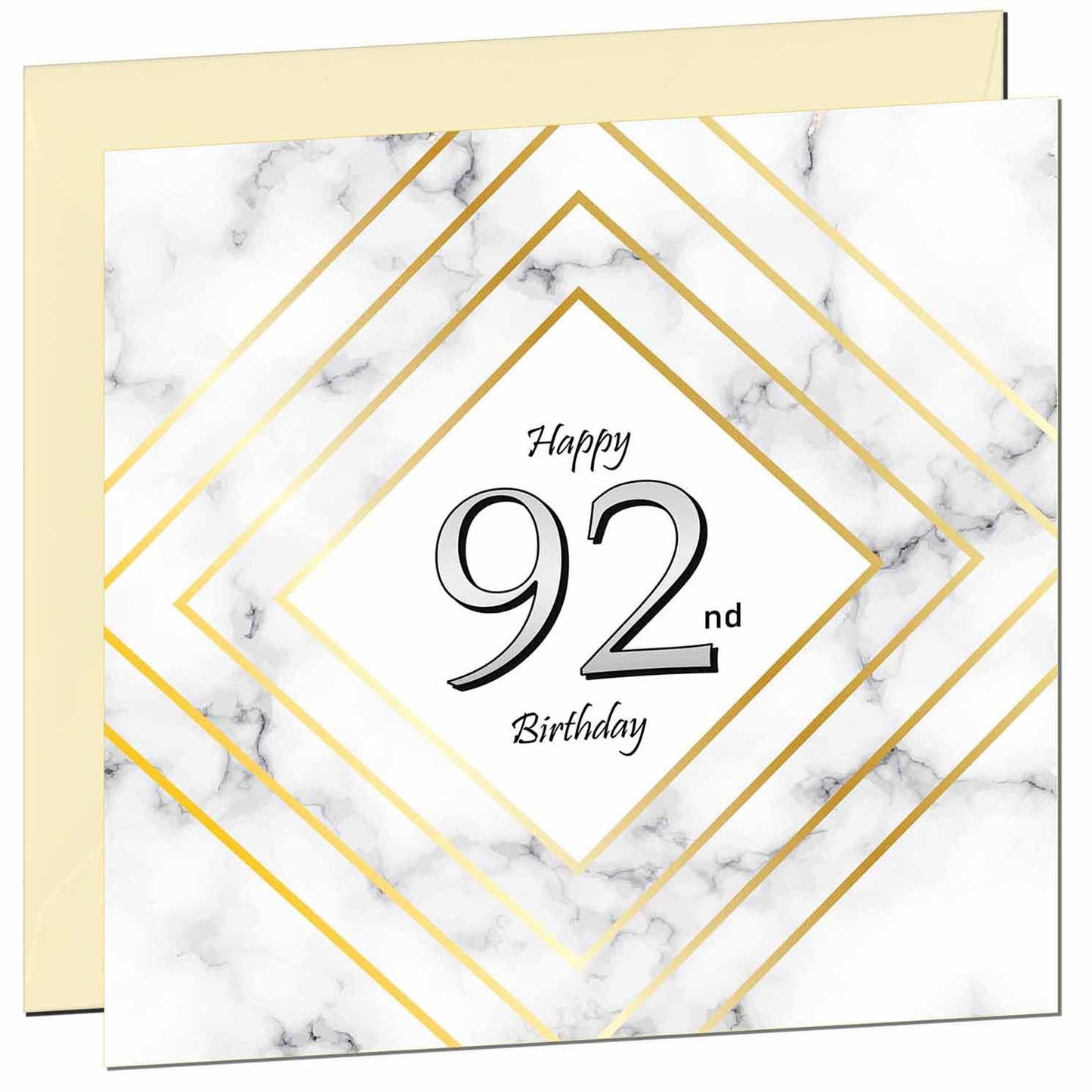 Birthday Card for Men Women - White Marble Gold - Birthday Cards for 59 year old Man FIfty Nine, Fifty Ninth Dad Grandad Grandpa Uncle Bday Gift Nan Mum Aunt