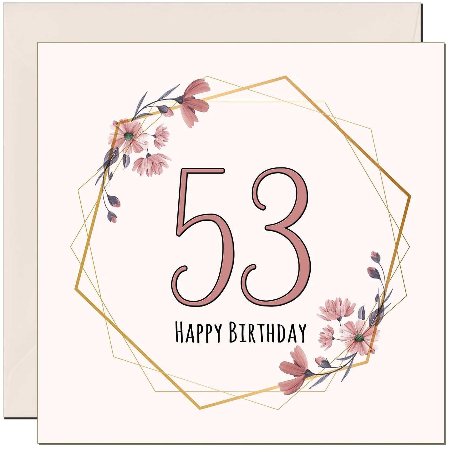 Floral Birthday Card for Women Elegant Beautiful