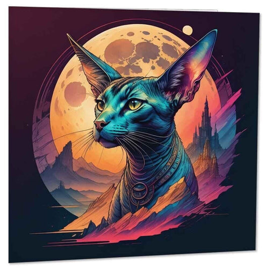 Sphynx Cat Watercolour Greeting Card Sphinx Birthday Cards 145 x 145mm