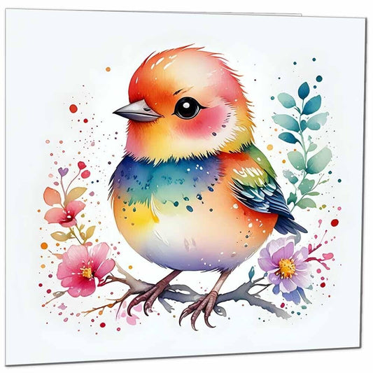 Colourful Bird Greeting Card - Any Occasion - Beautiful Bird Art Illustration