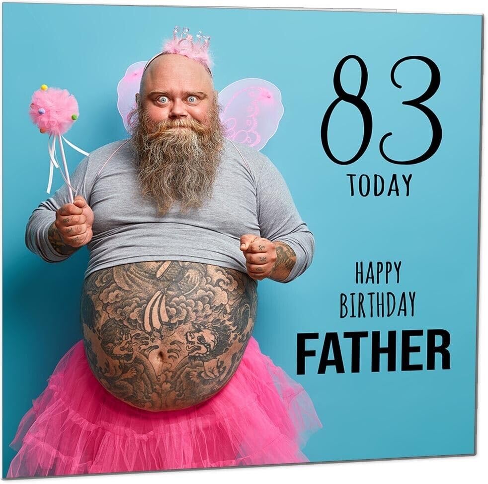 Dads Funny Birthday Card - Bearded Man Joke Funny Father