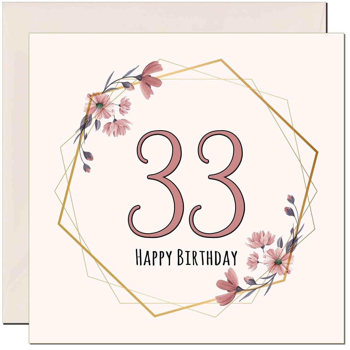 Floral Birthday Card for Women Elegant Beautiful