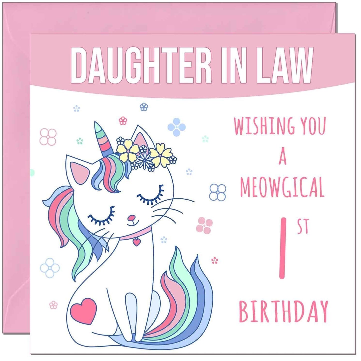 Daughter in Law Birthday Card - Meowgical Funny Cat