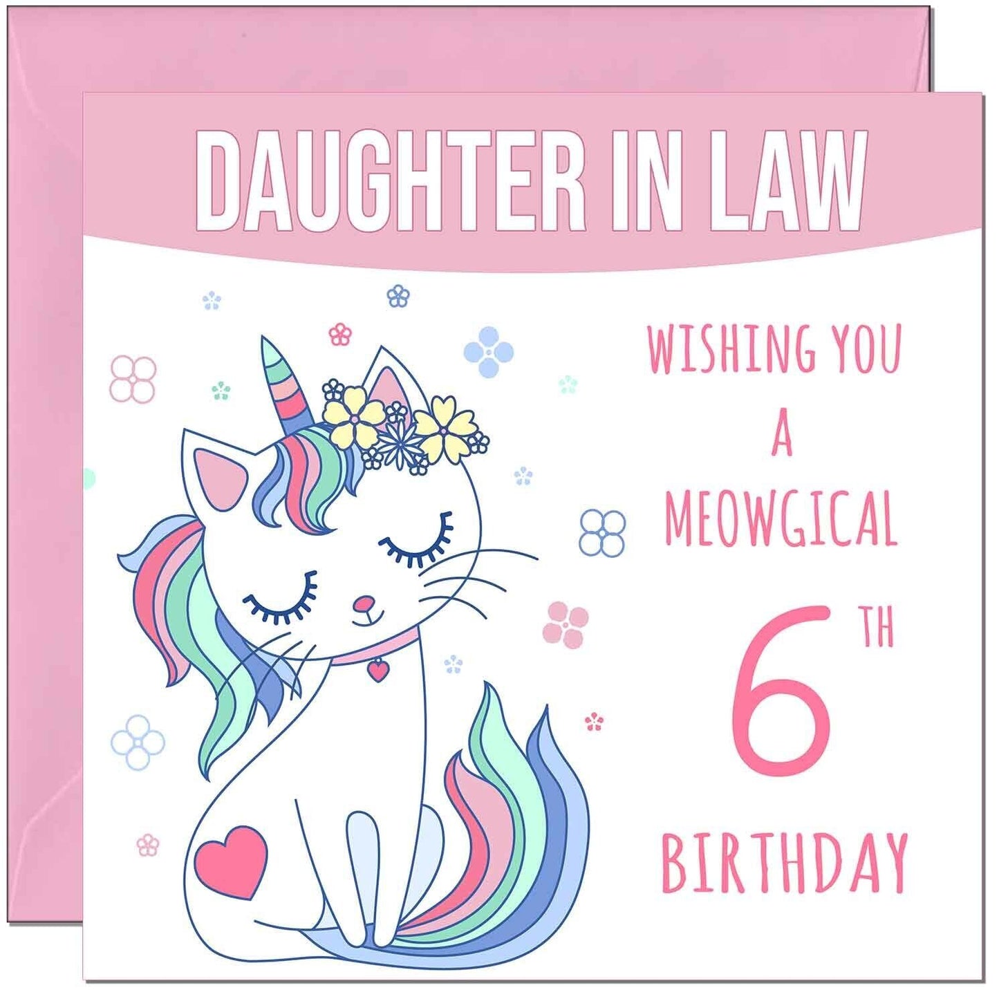 Daughter in Law Birthday Card - Meowgical Funny Cat