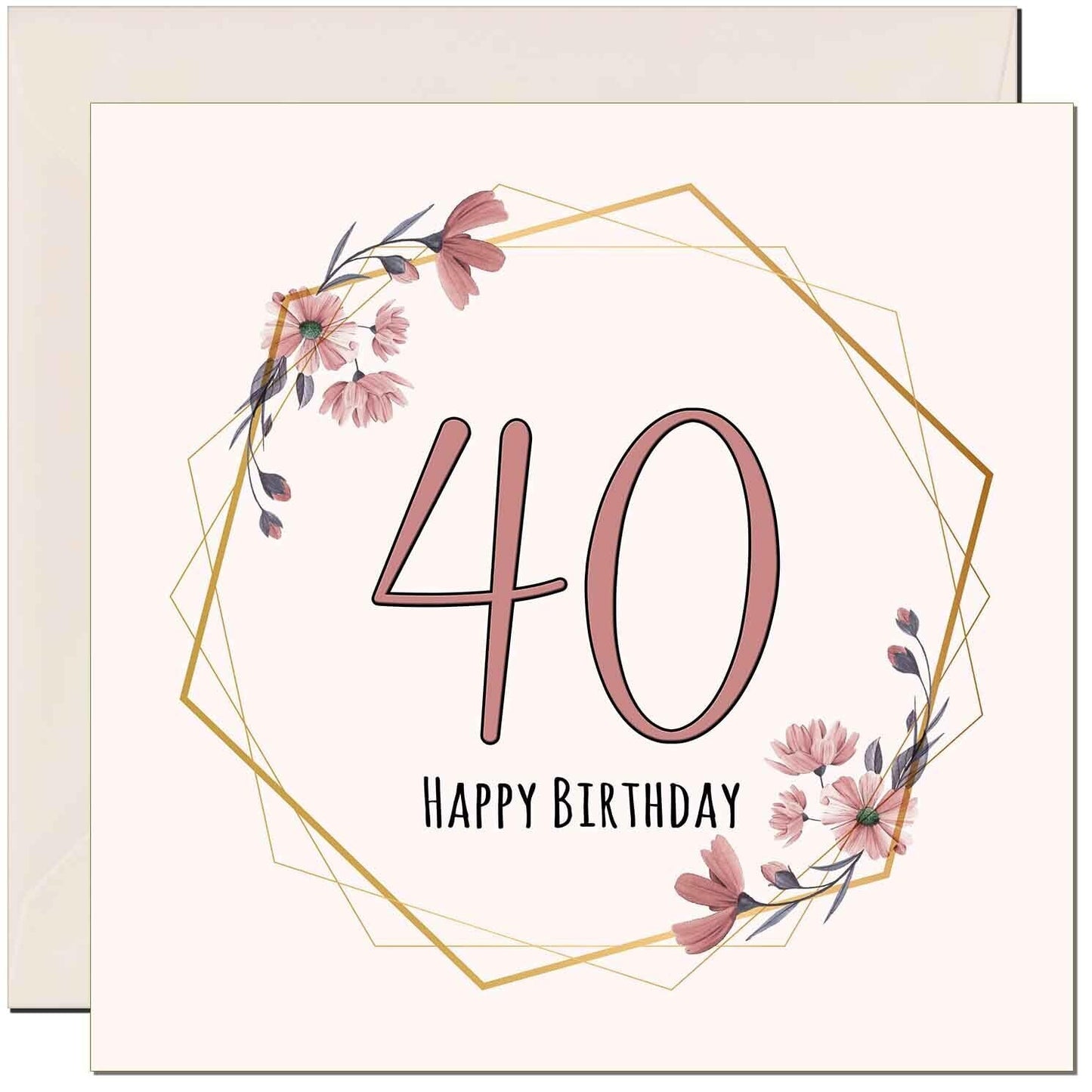 Floral Birthday Card for Women Elegant Beautiful