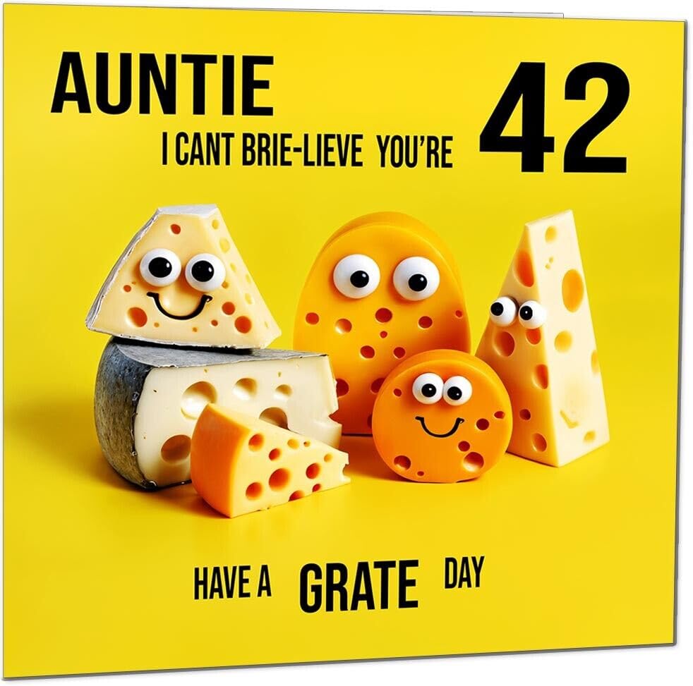 Aunts funny Birthday Card for Aunt - Cheese Pun Funny Aunties