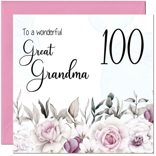 Great Grandma Birthday Card - Floral Elegant