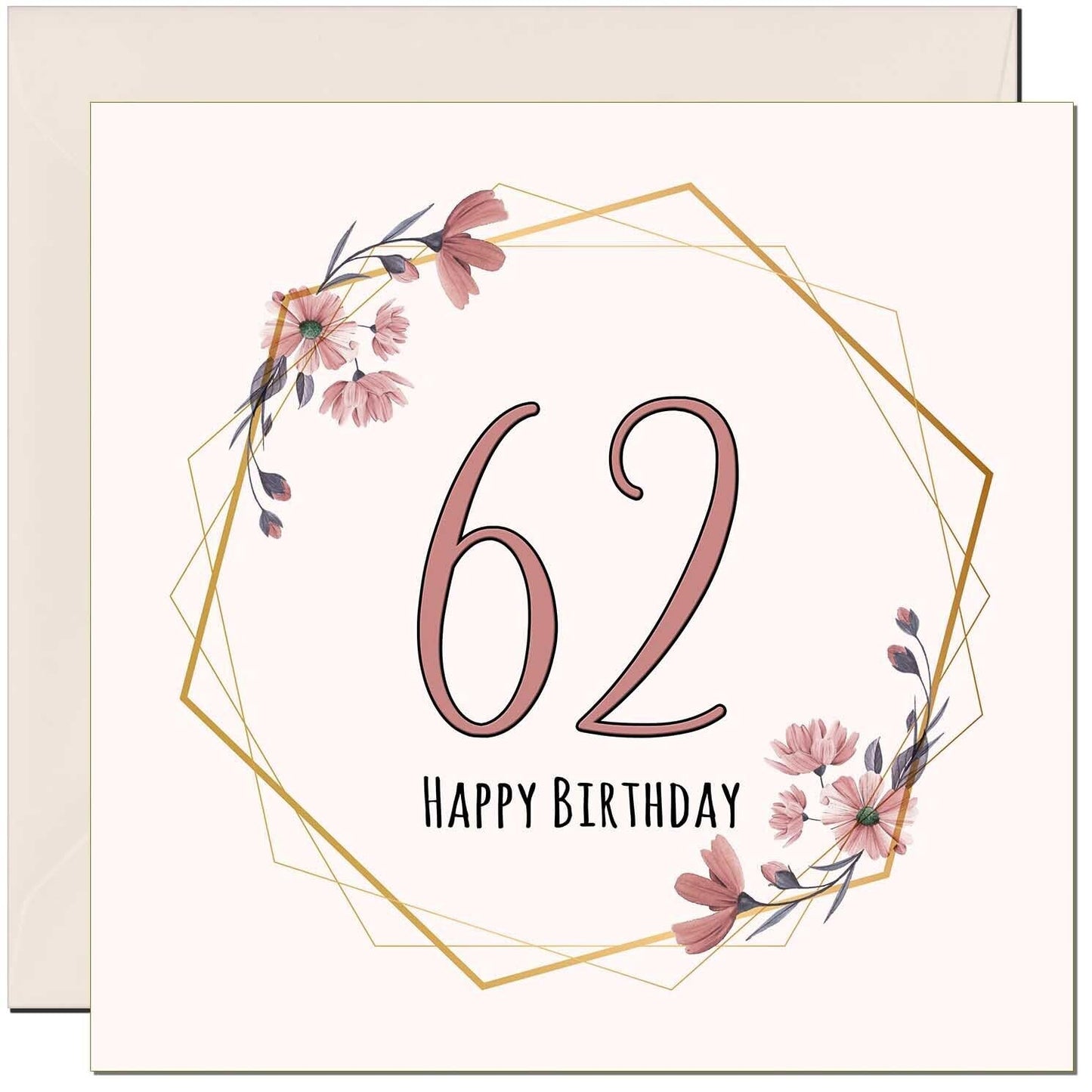 Floral Birthday Card for Women Elegant Beautiful