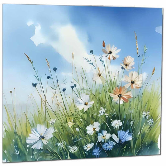 Any Occasion Blank Greeting Birthday Card - Beautiful Nature Flowers Art