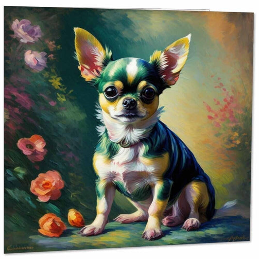 Chihuahua Greeting Card Animal Impressionism Art 145mm x 145mm
