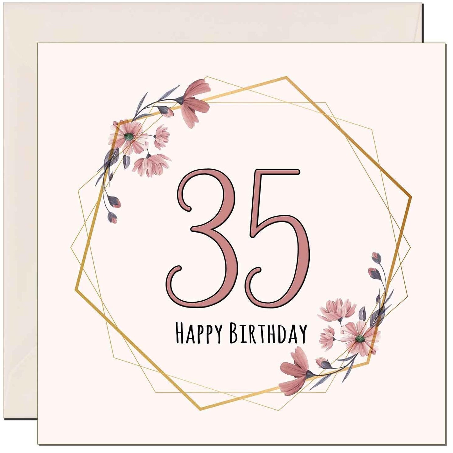 Floral Birthday Card for Women Elegant Beautiful