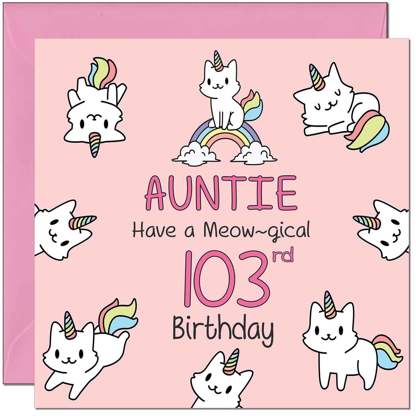 Auntie Birthday Card - Funny Cat Cute Aunty Aunt