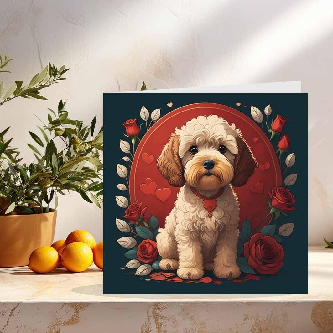 Cockapoo Greeting Card Cockapoo Valentines Day Card 145mm x 145mm