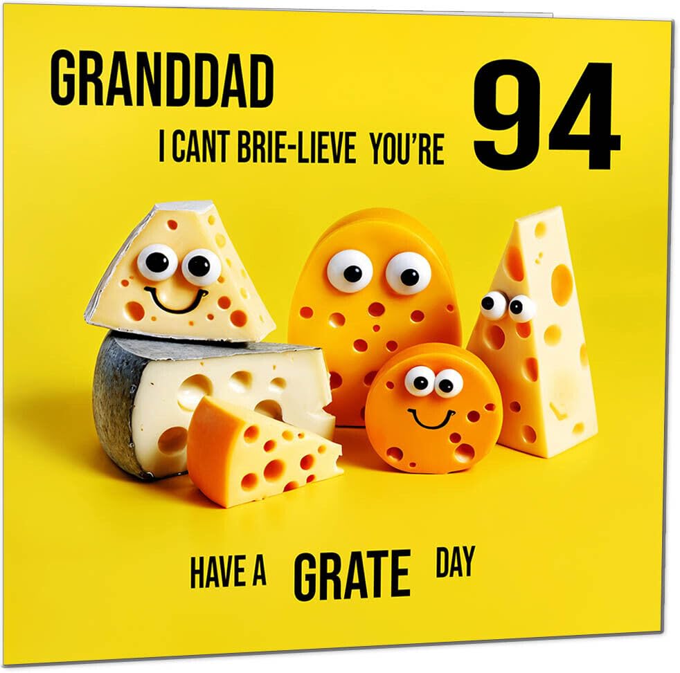 funny Birthday Card for Granddad - Cheese Pun Funny Granddad