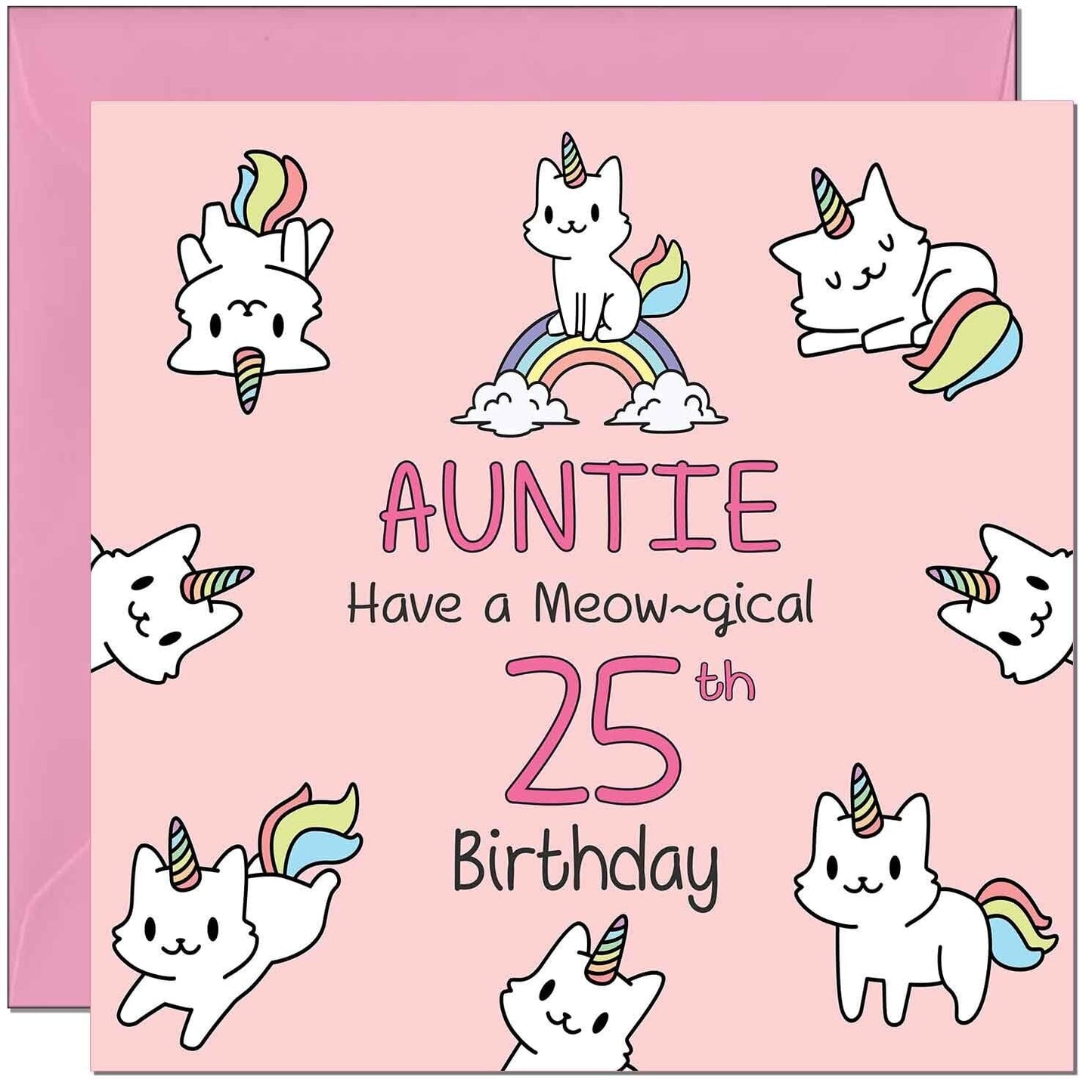Auntie Birthday Card - Funny Cat Cute Aunty Aunt