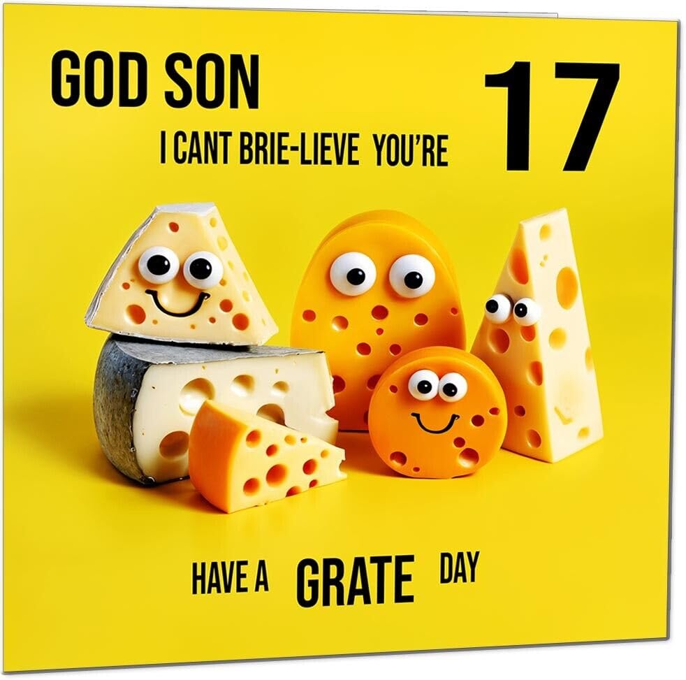 God Son Birthday Card - Cheese Pun Funny God Son's