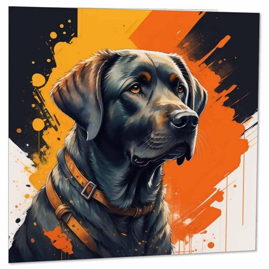 Labrador Birthday Card - Black Labrador Greeting Card Dog 145 x 145mm