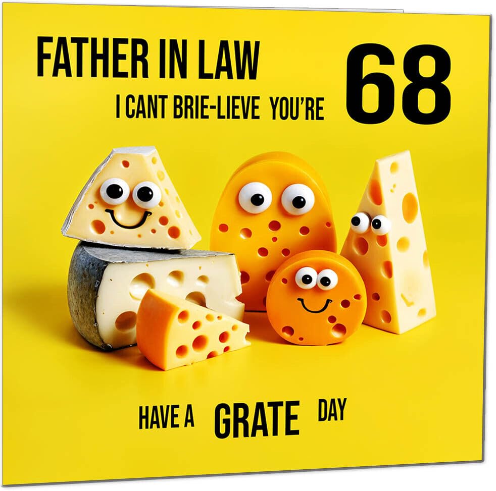 Father in Law funny Birthday Card - Cheese Pun Funny Father in Laws