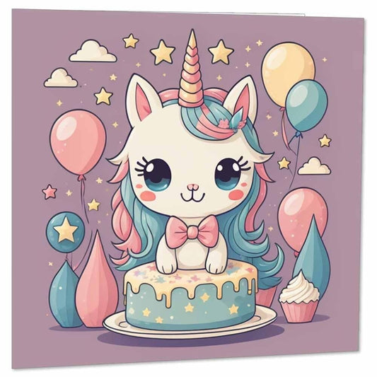 Unicorn Birthday Card Children's Happy Birthday Cards for Kids 145 x 145mm