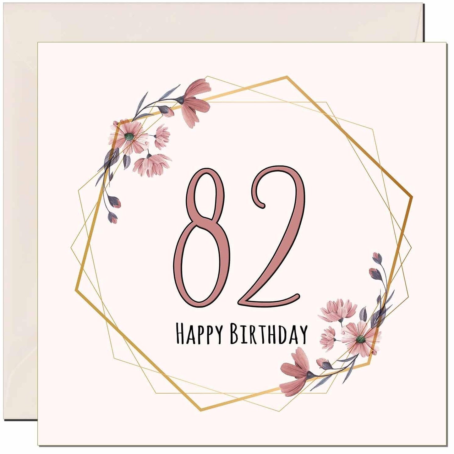 Floral Birthday Card for Women Elegant Beautiful