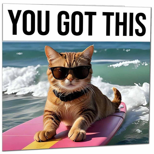 Good Luck Card You Got This - Funny Cat - Colleague Leaving Card Co Worker