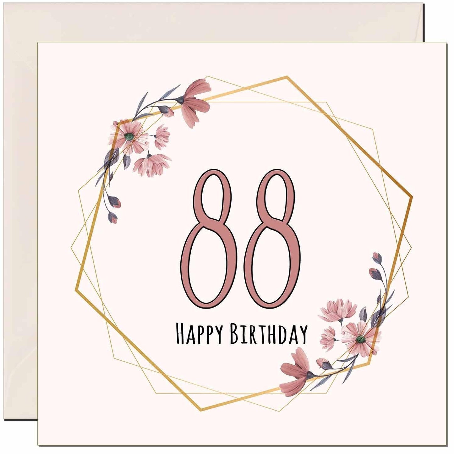 Floral Birthday Card for Women Elegant Beautiful