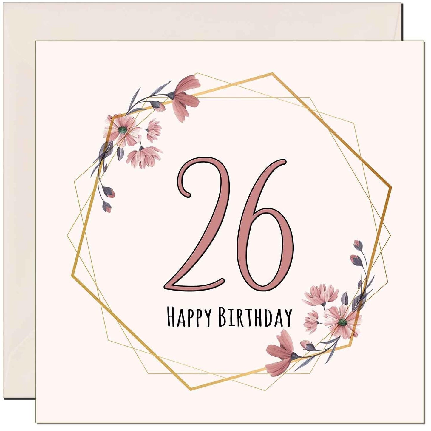 Floral Birthday Card for Women Elegant Beautiful