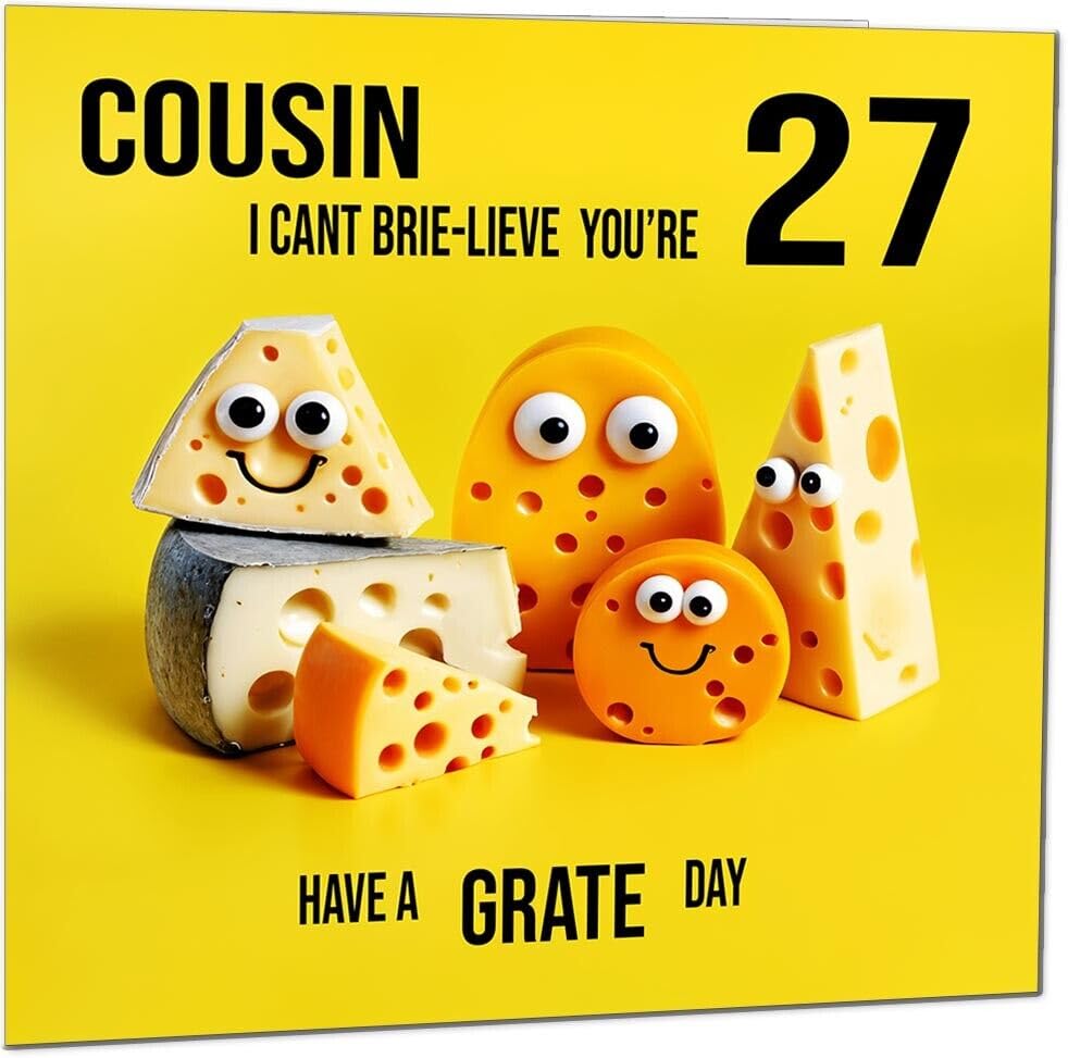 Cousin Birthday Card - Cheese Pun Funny Cousins