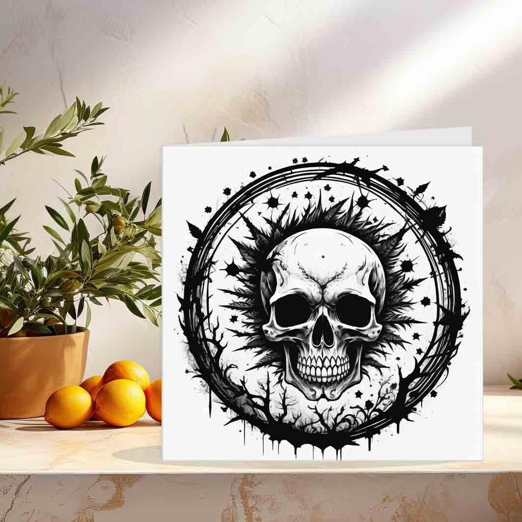 Gothic Skull Greeting Card 145 x 145mm