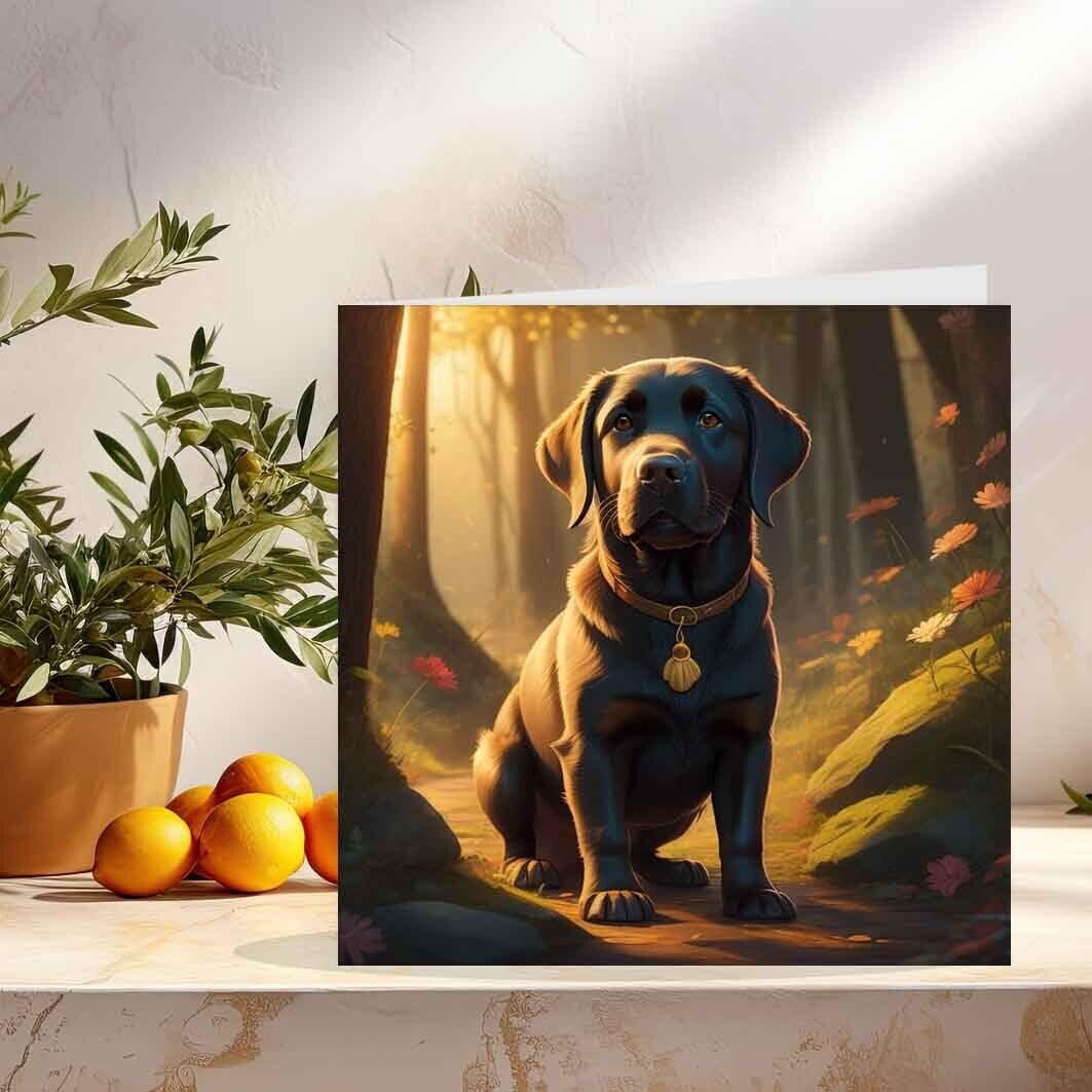 Labrador Dog Design Greeting Cards Birthday Card 145mm x 145mm